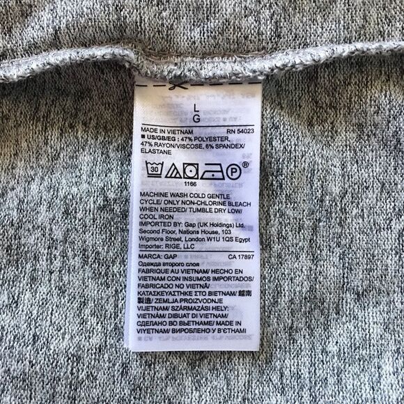 🔃Gap Light Gray V Neck Soft Spun Knit Midi Dress - Picture 6 of 8